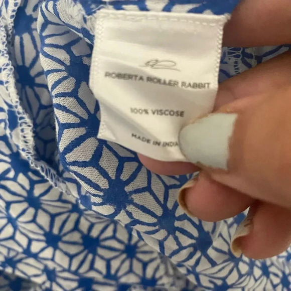 Roller Rabbit Blue Fringe Patterned Top - Picture 5 of 7